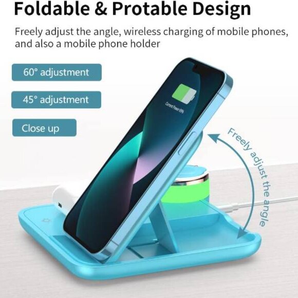 Foldable 4 in 1 fast charging station, 15W Wireless ...refer to description NIB - Picture 5 of 5